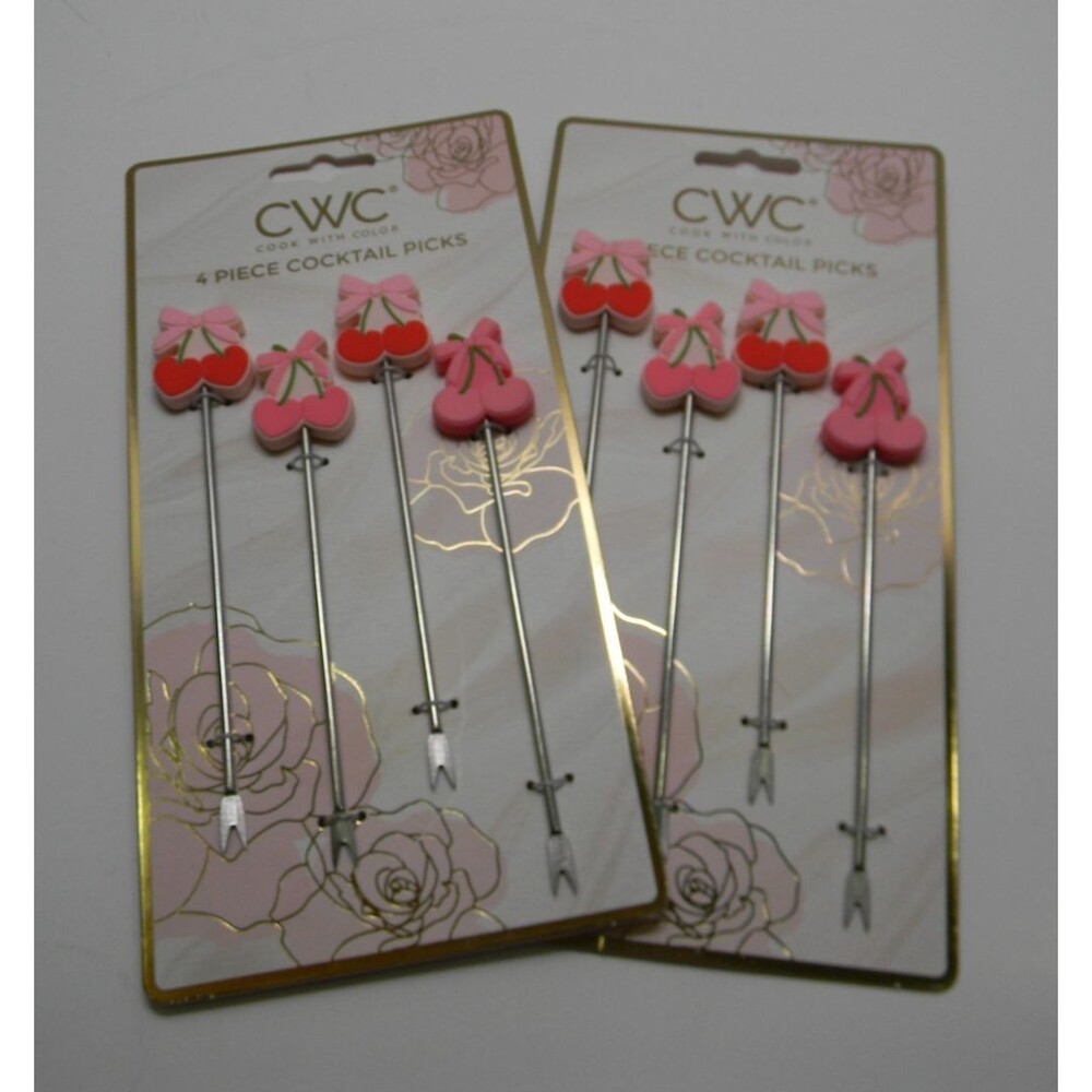 CWC Cherry Cocktail Picks 8 Count Entertaining Fruit Appetizers NIP